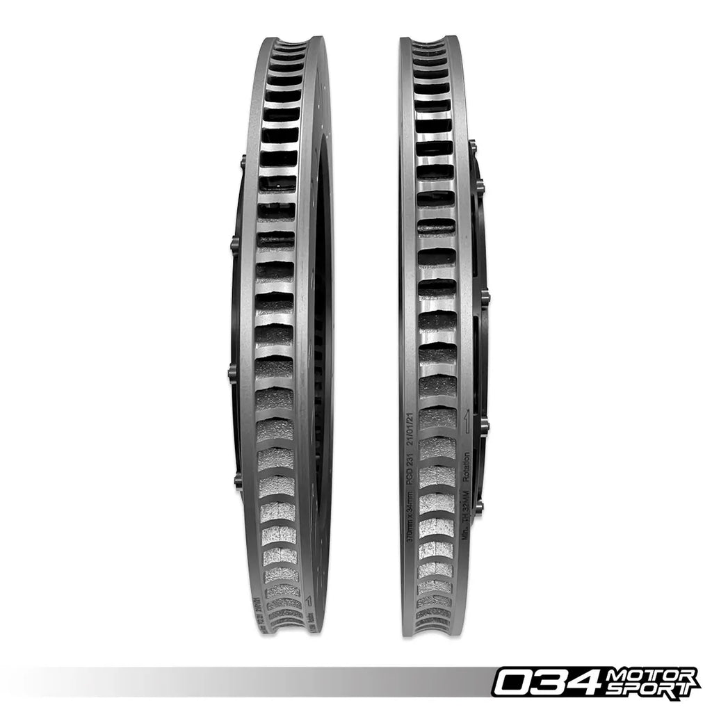 034Motorsport 2-Piece Floating Front Brake Rotor Upgrade Kit For Audi 8S TTRS