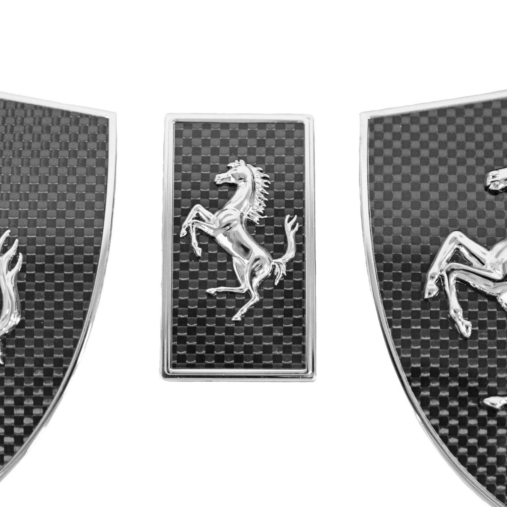 Carbon Fiber Ferrari Replica Carbon Fiber Scuderia Shields and Hood Badge - Ferrari 458 Italia/Spider