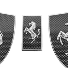 Load image into Gallery viewer, Carbon Fiber Ferrari Replica Carbon Fiber Scuderia Shields and Hood Badge - Ferrari 458 Italia/Spider