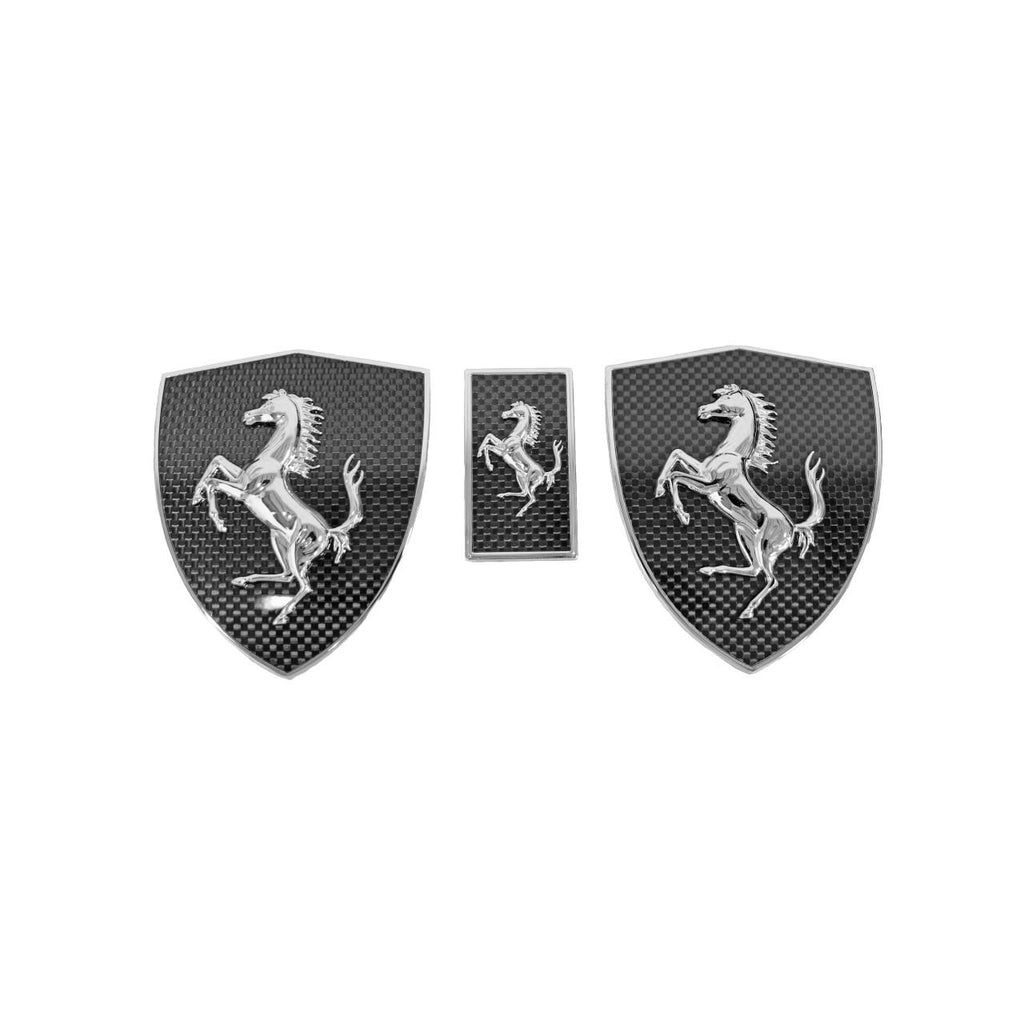 Carbon Fiber Ferrari Replica Carbon Fiber Scuderia Shields and Hood Badge 360 Ferrari
