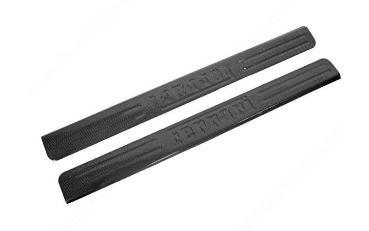 Carbon Fiber Right and Left Embossed Door Sill Trim - Ferrari F8 Tributo, 488 GTB/Spider 2016+