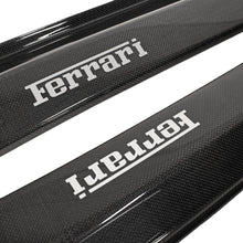 Load image into Gallery viewer, Carbon Fiber OEM Door Sills Embedded "Ferrari" Silver Script - Ferrari F430