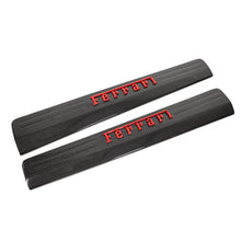 Load image into Gallery viewer, Carbon Fiber Door Sills with RED Raised Ferrari Script - Ferrari 458 Italia/Spider