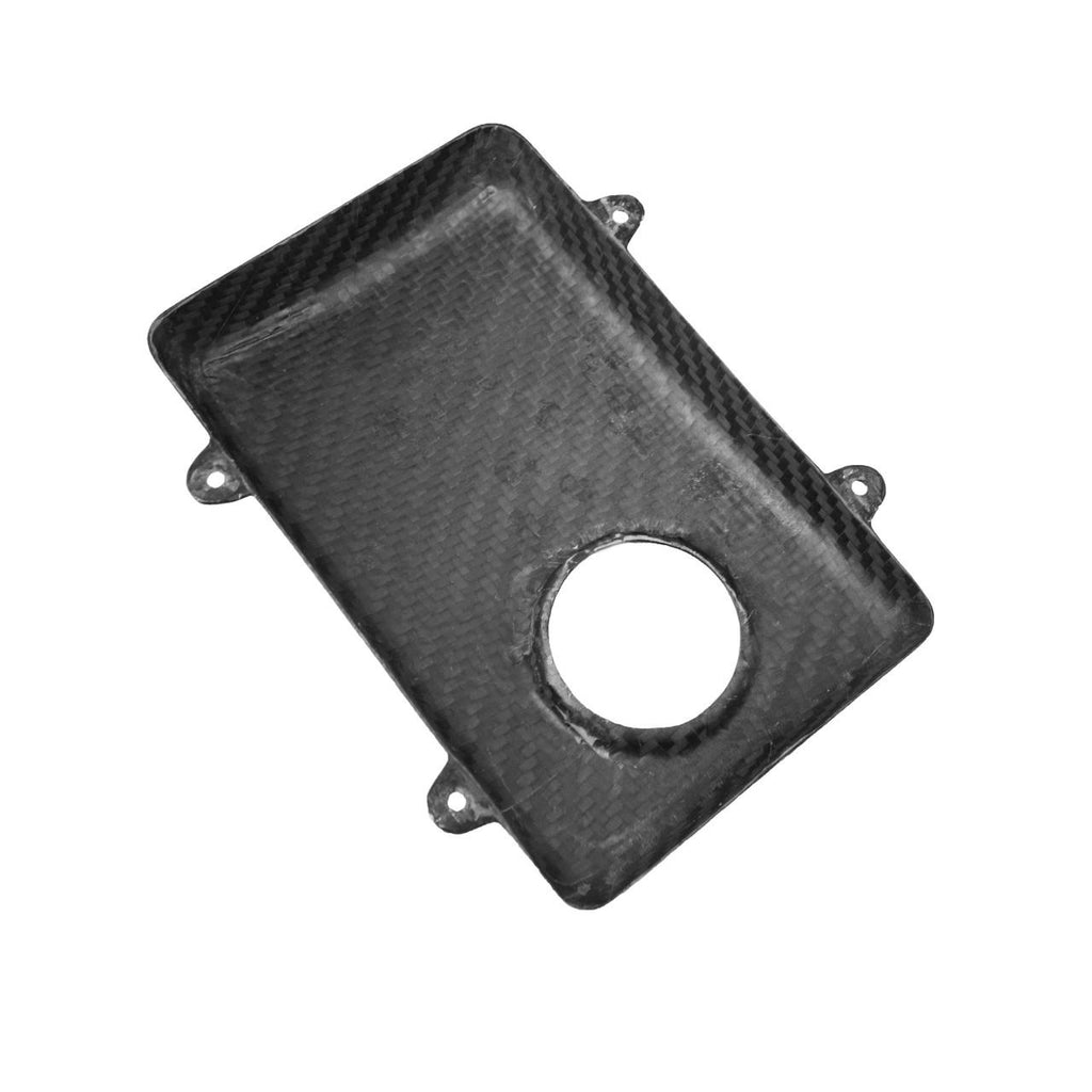 Carbon Fiber Coolant Tank Cover With Tabs and Cavallino - Ferrari F430