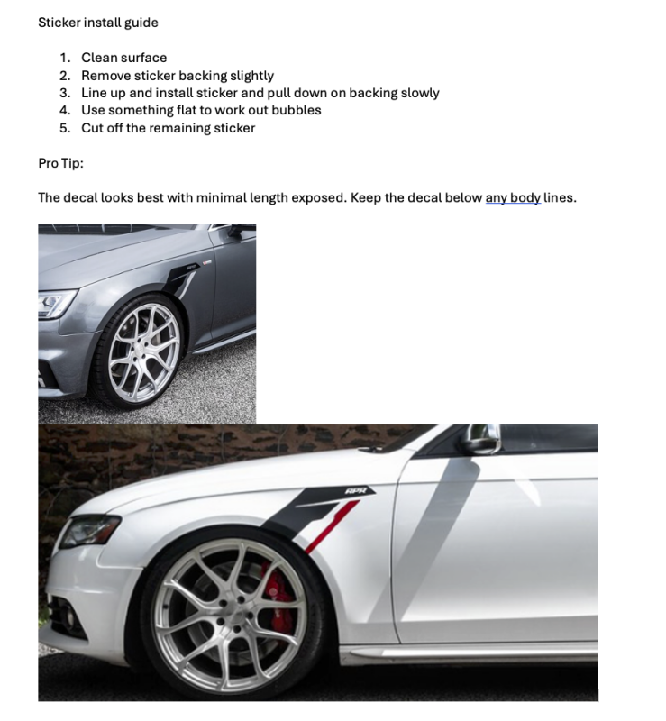 Installation Instructions