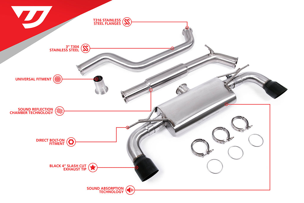 Unitronic Cat-Back for MK7 & MK7.5 GTI Black Tips