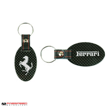 Load image into Gallery viewer, Fabspeed Ferrari Cavallino Silver Carbon Fiber Keyring