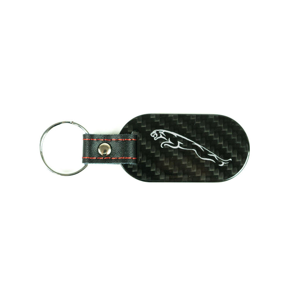 Fabspeed Jaguar Cat & Script Carbon Fiber Keyring