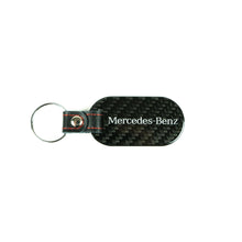 Load image into Gallery viewer, Fabspeed Mercedes Silver Star &amp; Script Carbon Fiber Keyring